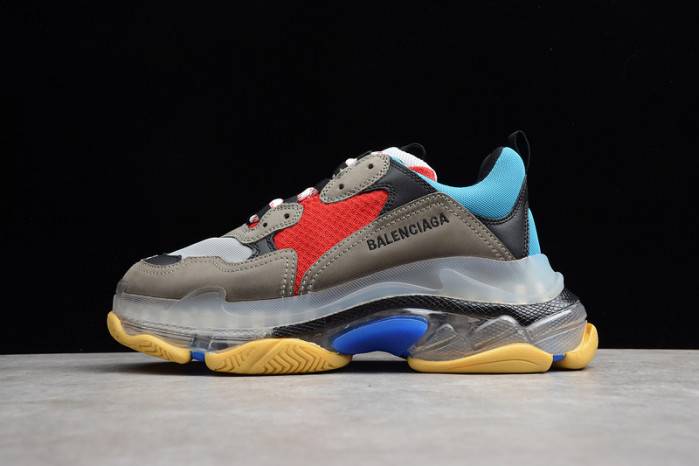 BLCG TRIPLE S TRAINERS CLEAR SOLE BLUE ADN RED 541624 W09O1 2120