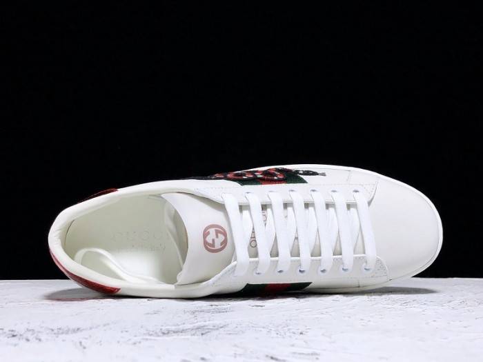 GUCC Ace Embroidered Low-Top Sneaker white with snake