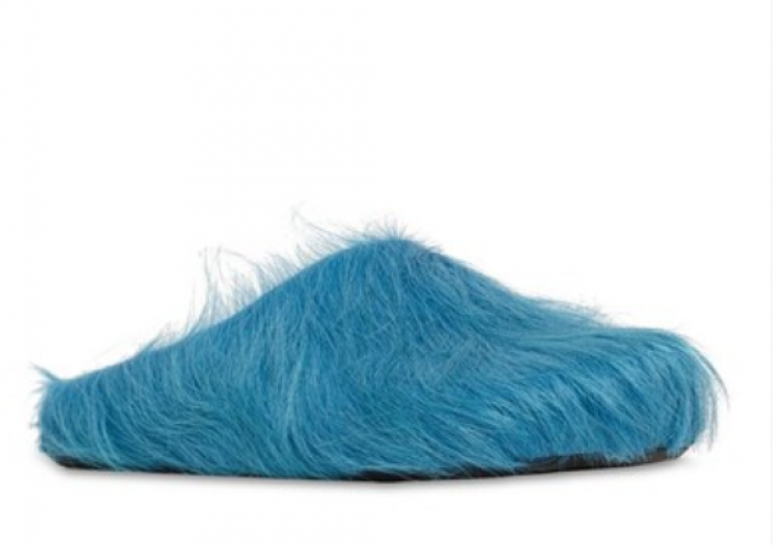 MARNI TEXTURED CALF HAIR CLOG SLIPPERS-WHITE MR1