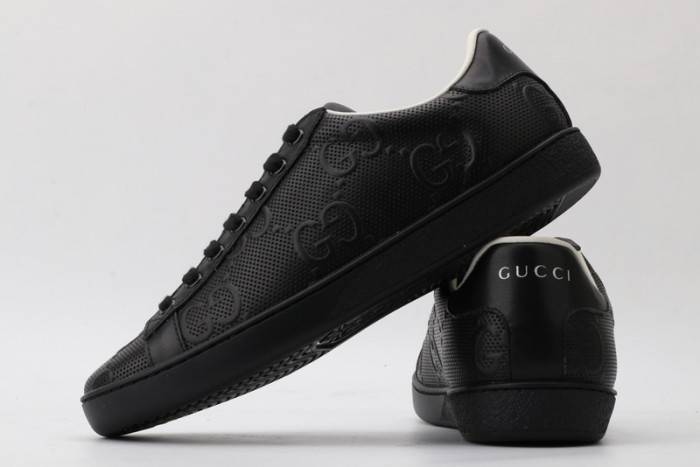 GUCC Ace Embroidered Low-Top Sneaker Black