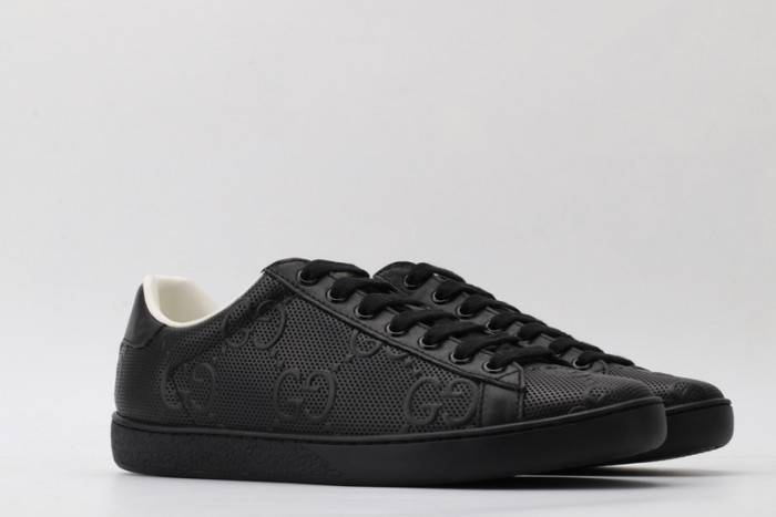 GUCC Ace Embroidered Low-Top Sneaker Black