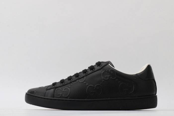 GUCC Ace Embroidered Low-Top Sneaker Black