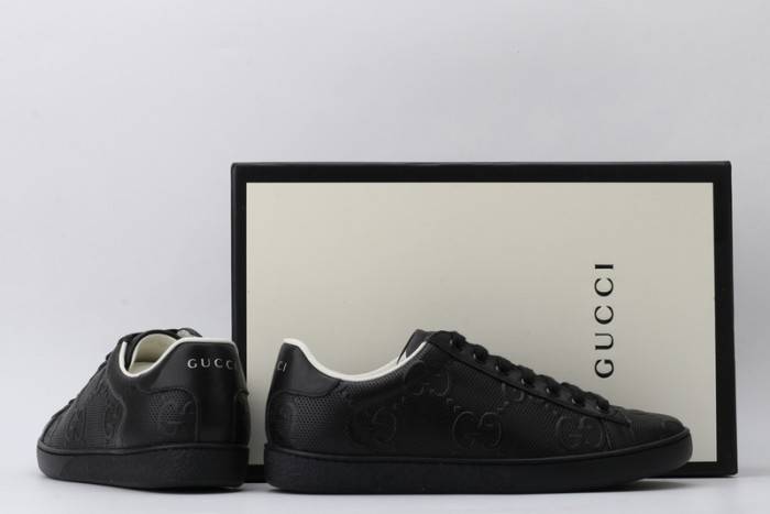 GUCC Ace Embroidered Low-Top Sneaker Black
