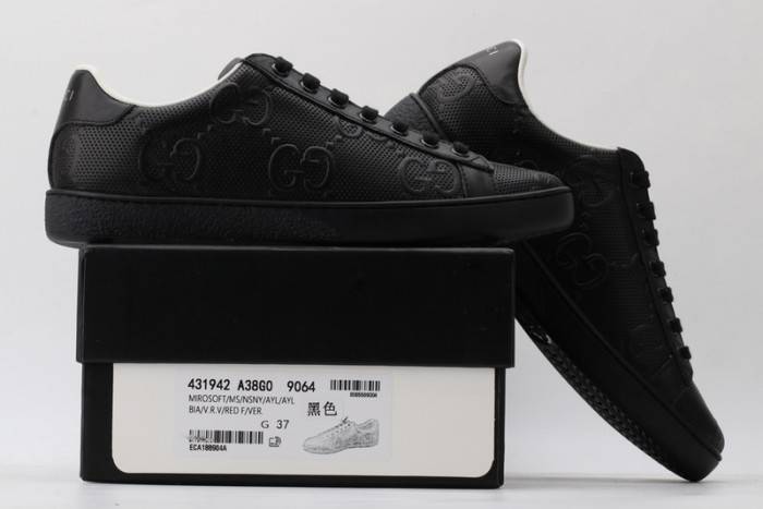 GUCC Ace Embroidered Low-Top Sneaker Black