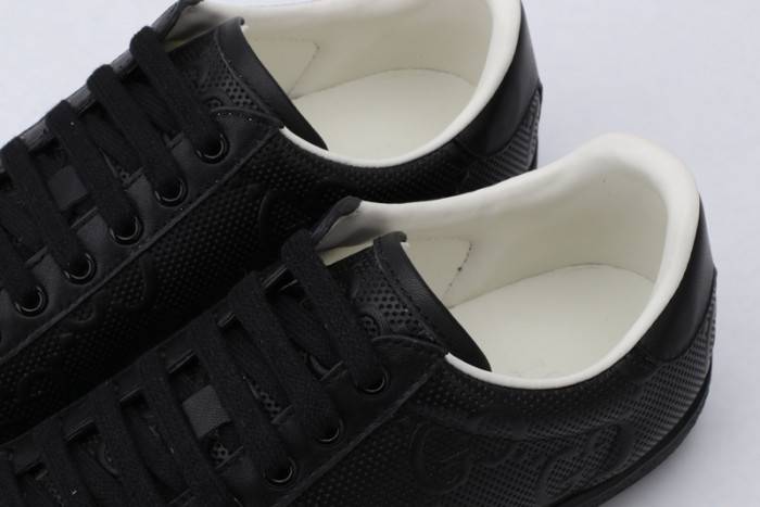 GUCC Ace Embroidered Low-Top Sneaker Black