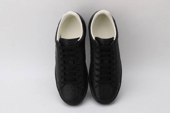 GUCC Ace Embroidered Low-Top Sneaker Black