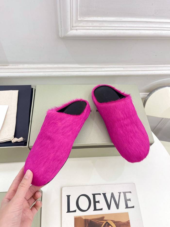 Marni fluffy open back slippers SBMS004601P4122