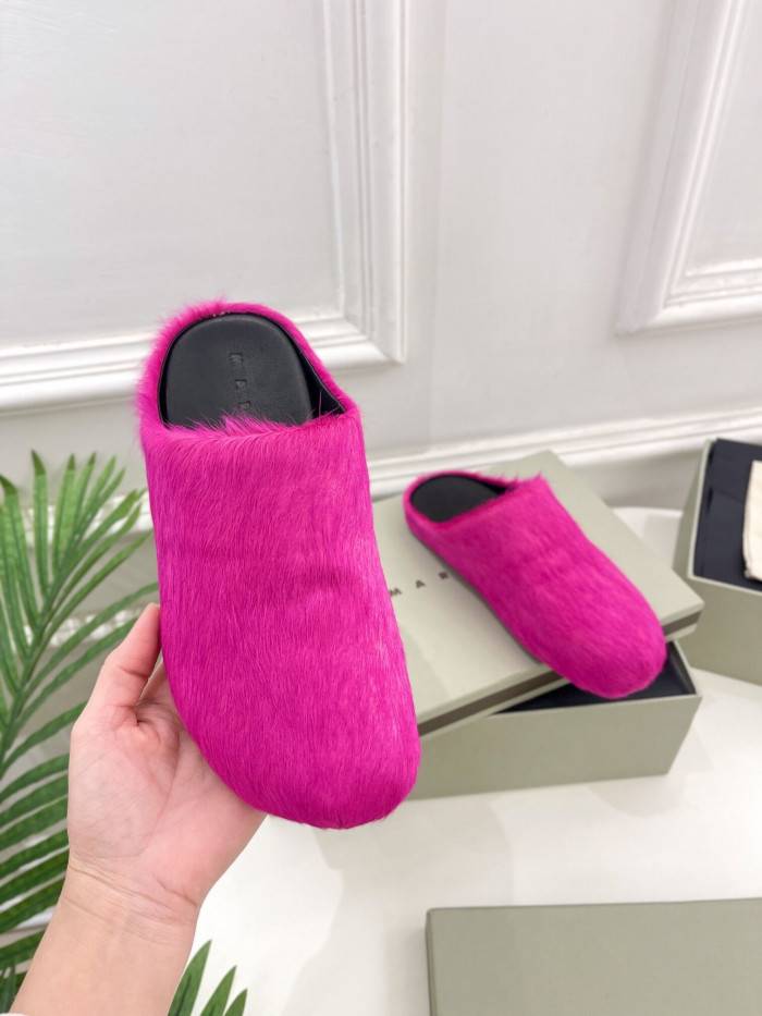 Marni fluffy open back slippers SBMS004601P4122