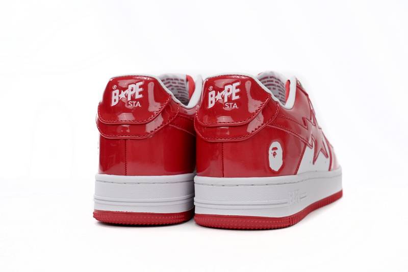 a bathing ape bape sta low red and white mirror surF**e