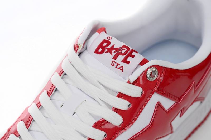 a bathing ape bape sta low red and white mirror surF**e