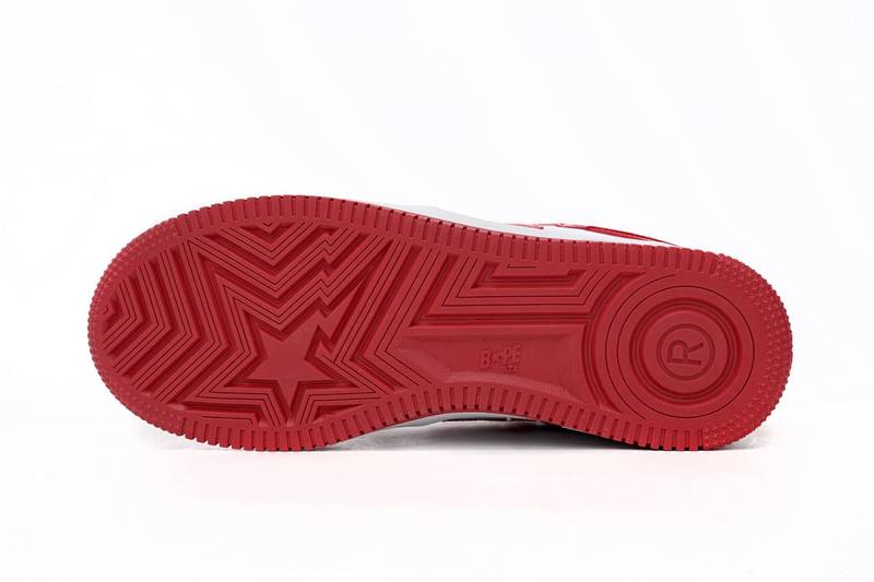 a bathing ape bape sta low red and white mirror surF**e