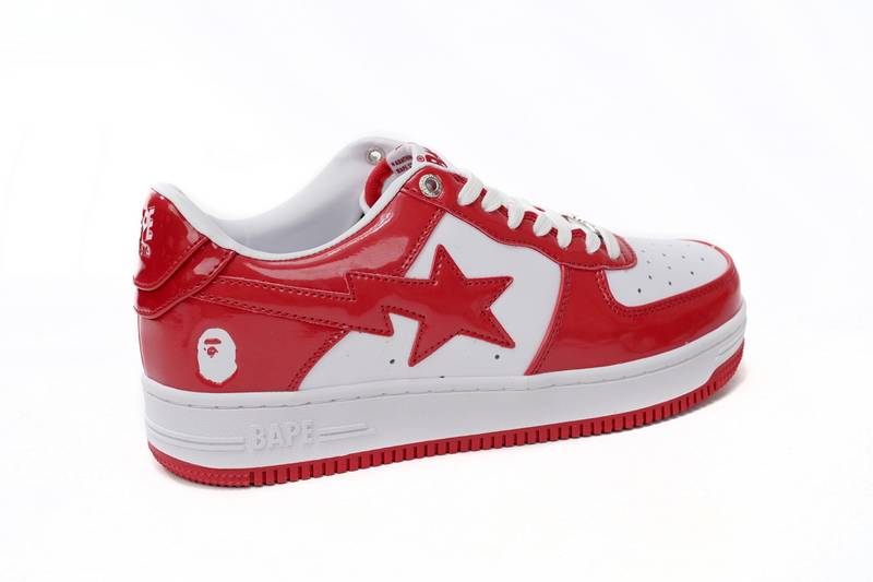 a bathing ape bape sta low red and white mirror surF**e