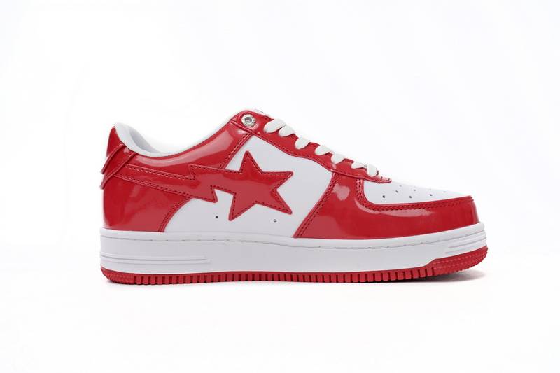 a bathing ape bape sta low red and white mirror surF**e