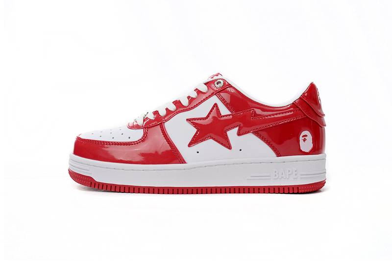 a bathing ape bape sta low red and white mirror surF**e