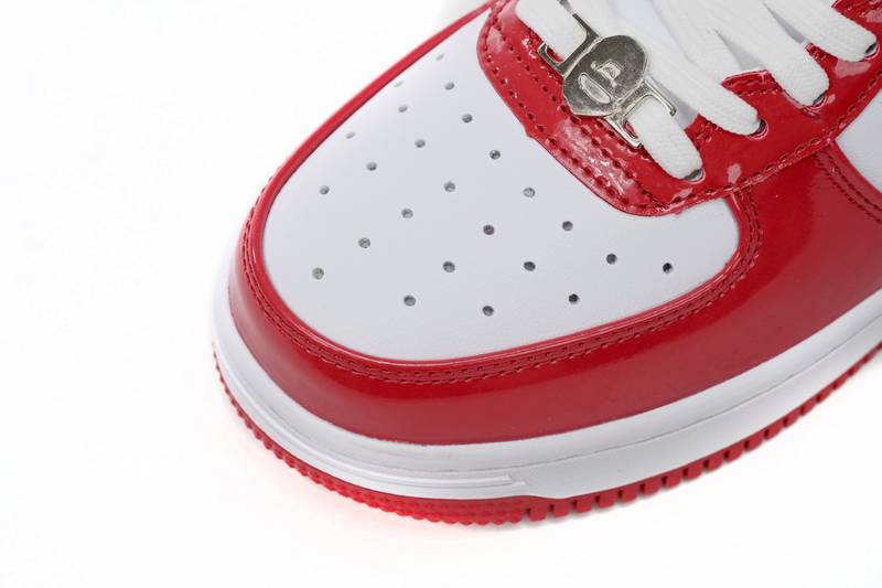 a bathing ape bape sta low red and white mirror surF**e
