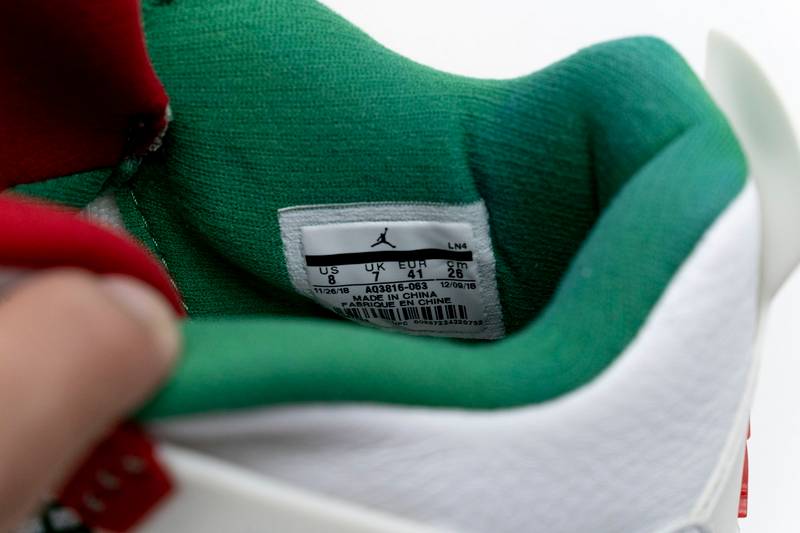 Air Jordan 4 Retro White Green Red