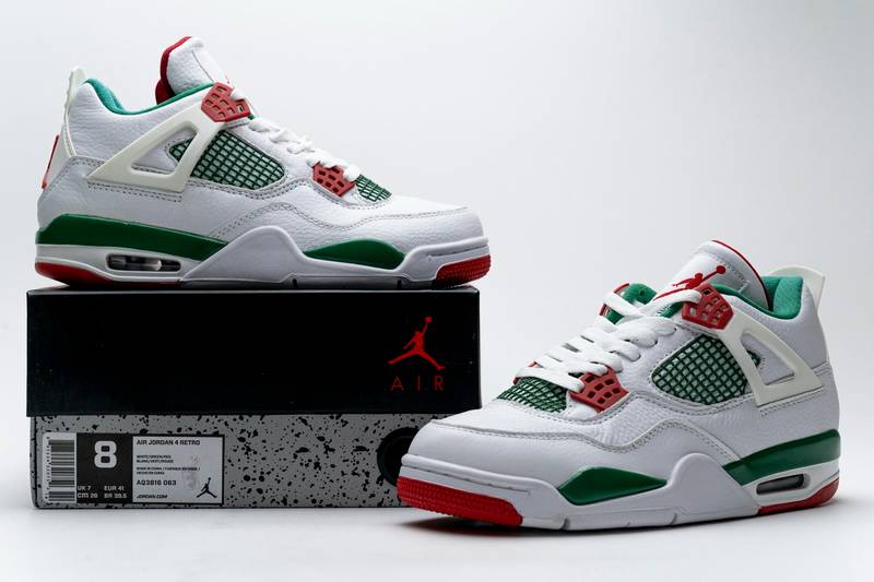 Air Jordan 4 Retro White Green Red