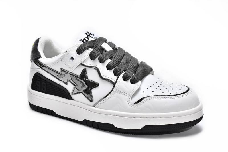 A Bathing Ape Bape SK8 Sta White Silver
