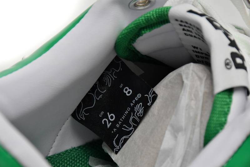 A Bathing Ape Bape Sta Low White Green