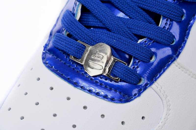 A Bathing Ape Bape Sta Patent Leather White Blue