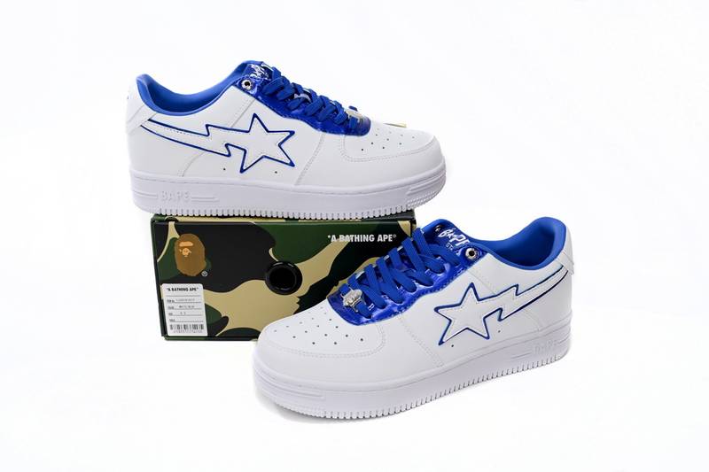 A Bathing Ape Bape Sta Patent Leather White Blue