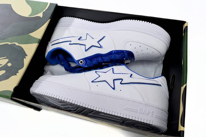 A Bathing Ape Bape Sta Patent Leather White Blue