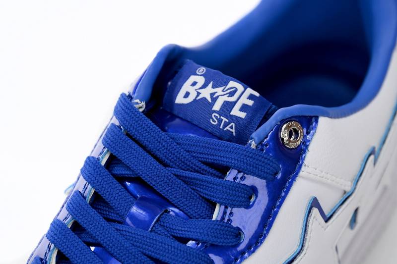 A Bathing Ape Bape Sta Patent Leather White Blue