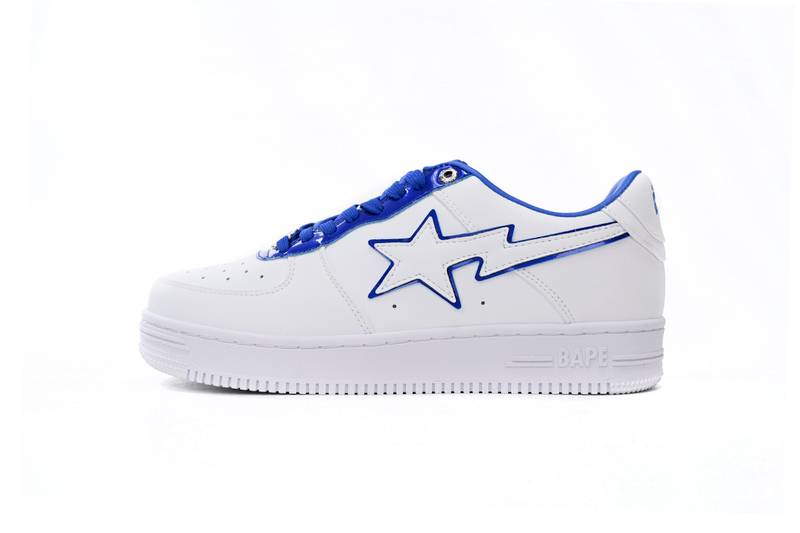 A Bathing Ape Bape Sta Patent Leather White Blue