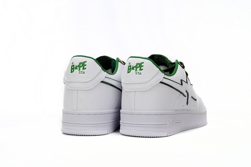 A Bathing Ape Bape Sta Patent Leather White Green