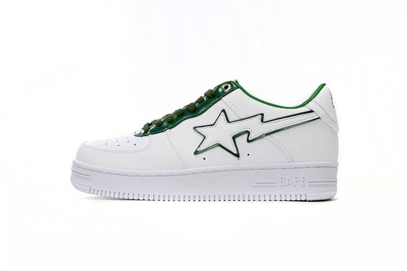A Bathing Ape Bape Sta Patent Leather White Green