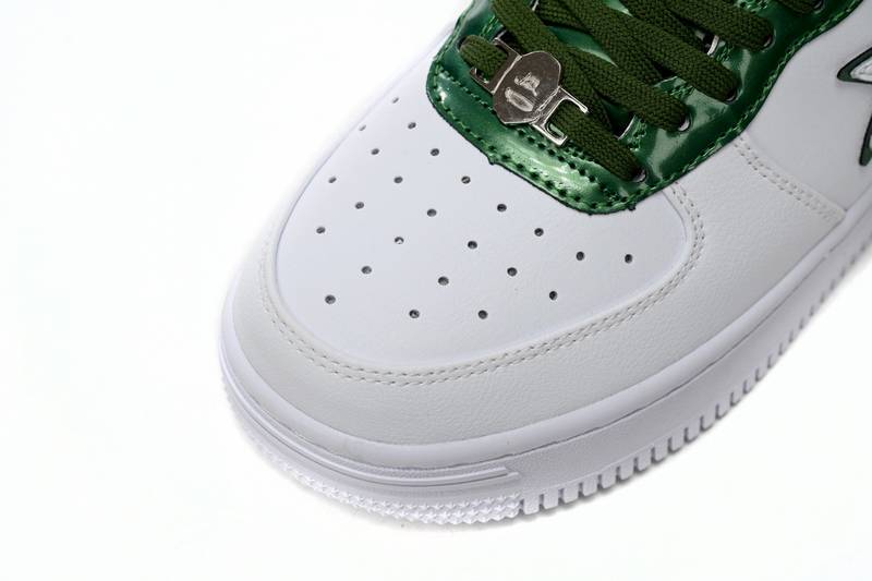 A Bathing Ape Bape Sta Patent Leather White Green