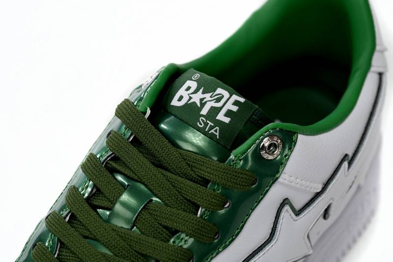A Bathing Ape Bape Sta Patent Leather White Green