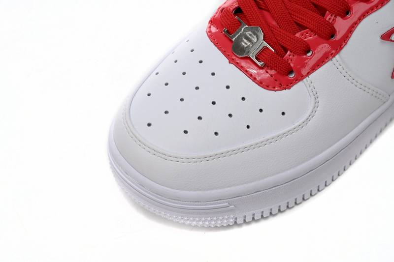 A Bathing Ape Bape Sta Patent Leather White Red