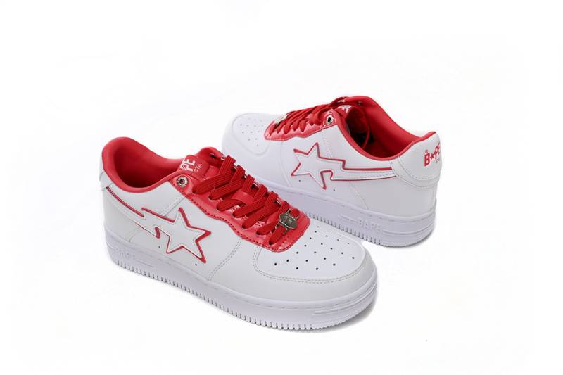 A Bathing Ape Bape Sta Patent Leather White Red