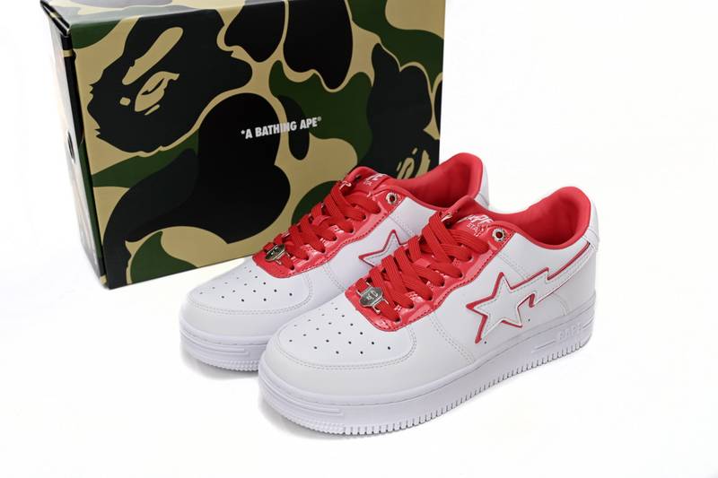 A Bathing Ape Bape Sta Patent Leather White Red