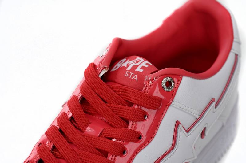 A Bathing Ape Bape Sta Patent Leather White Red