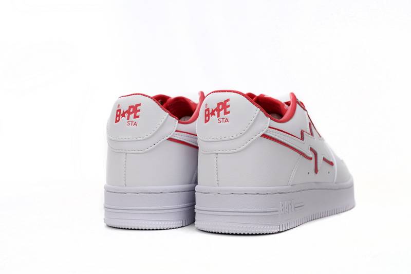 A Bathing Ape Bape Sta Patent Leather White Red