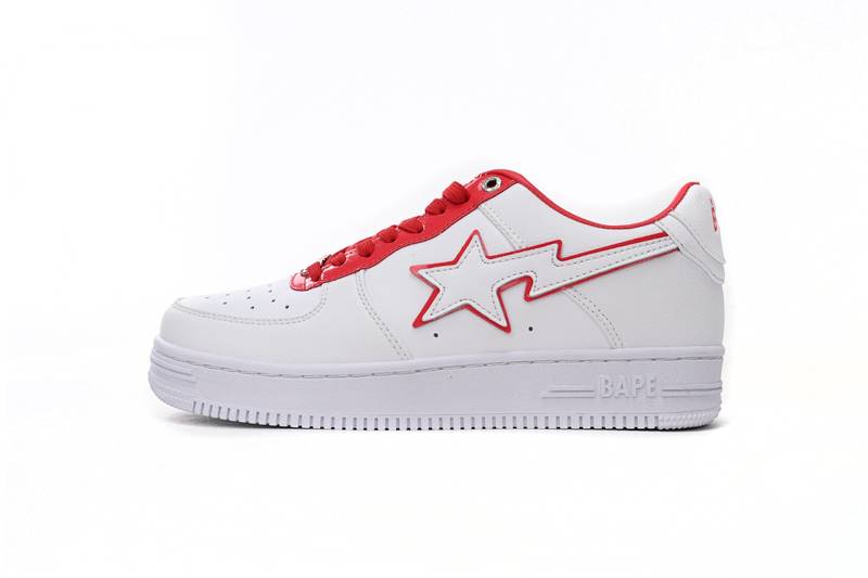 A Bathing Ape Bape Sta Patent Leather White Red