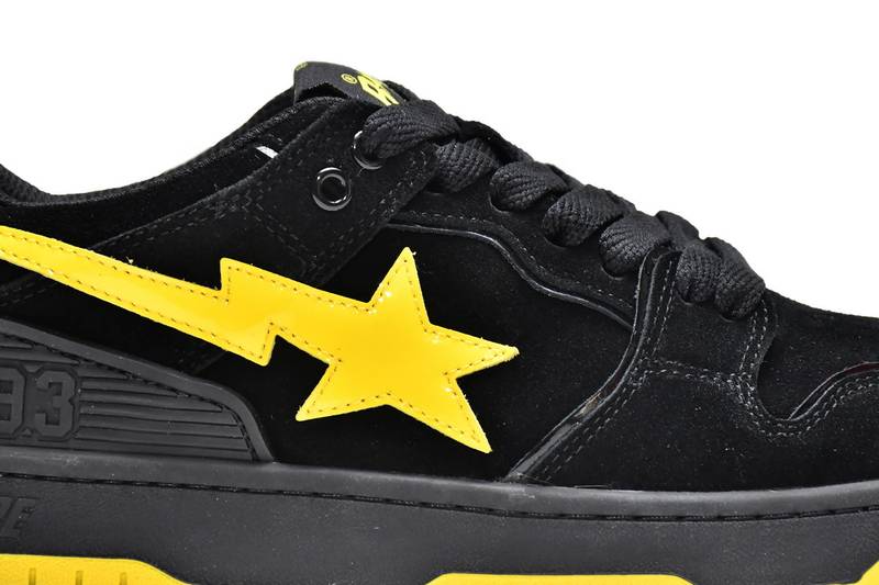 A Bathing Ape Sk8 Sta Black Electric Yellow