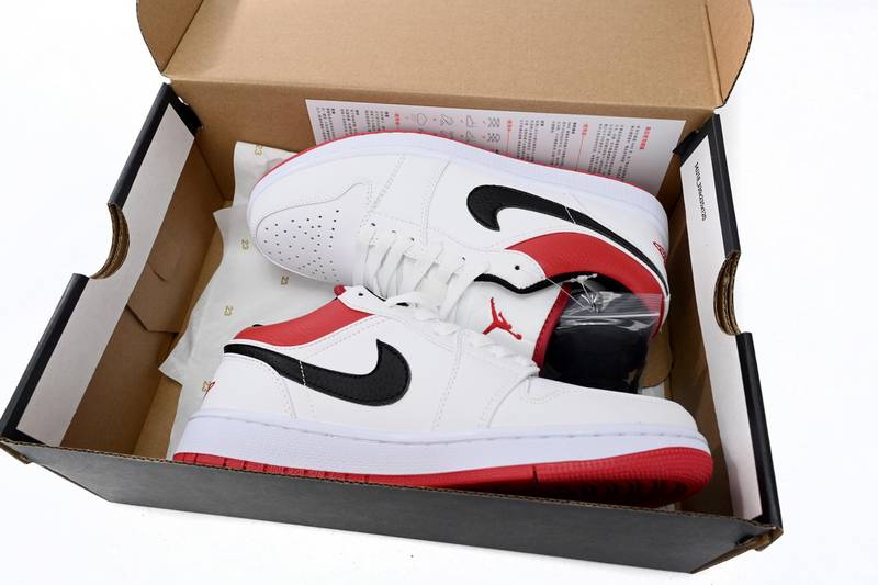Air Jordan 1 Low White University Red Black