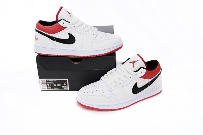 Air Jordan 1 Low White University Red Black