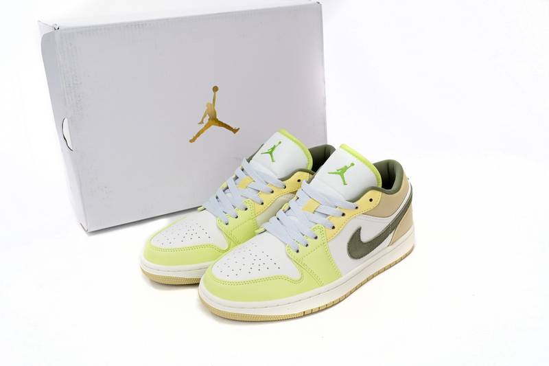 Air Jordan 1 Low Sail White Oil Green