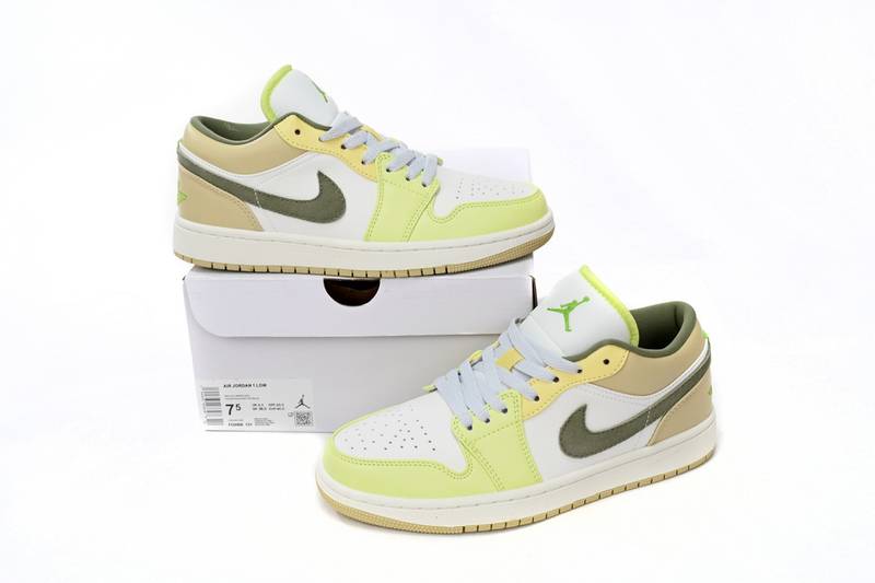 Air Jordan 1 Low Sail White Oil Green