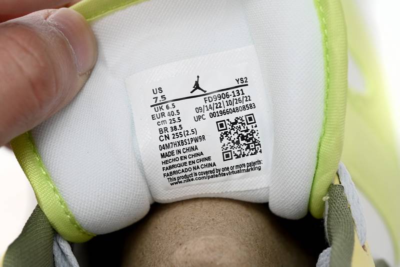 Air Jordan 1 Low Sail White Oil Green