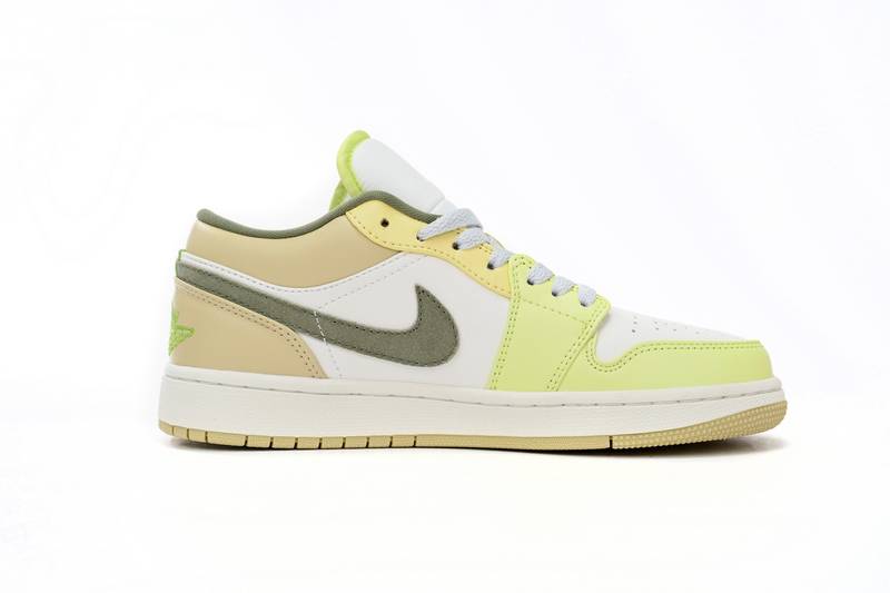 Air Jordan 1 Low Sail White Oil Green