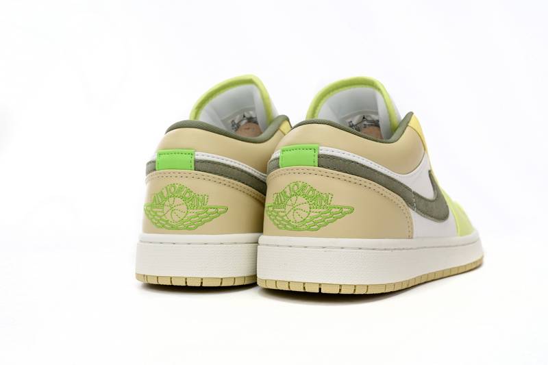 Air Jordan 1 Low Sail White Oil Green