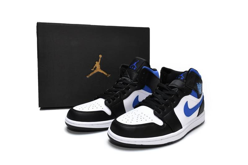Air Jordan 1 Mid White Black Racer Blue