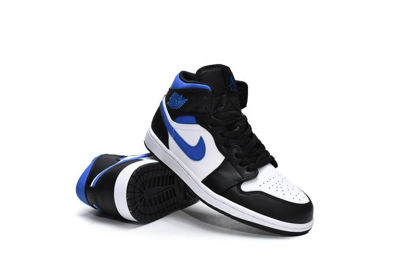 Air Jordan 1 Mid White Black Racer Blue