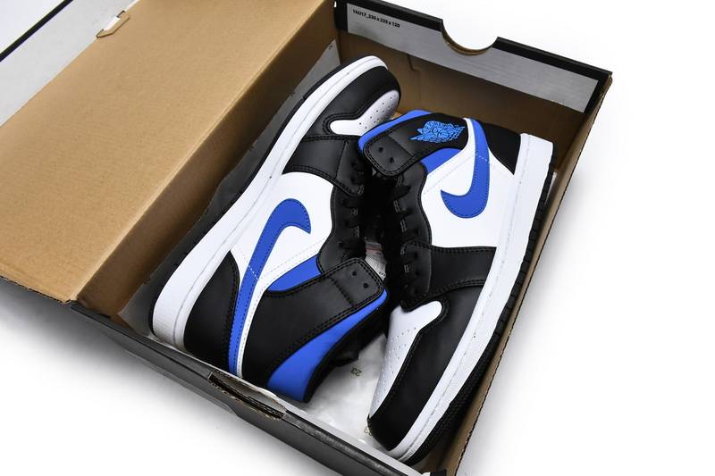 Air Jordan 1 Mid White Black Racer Blue