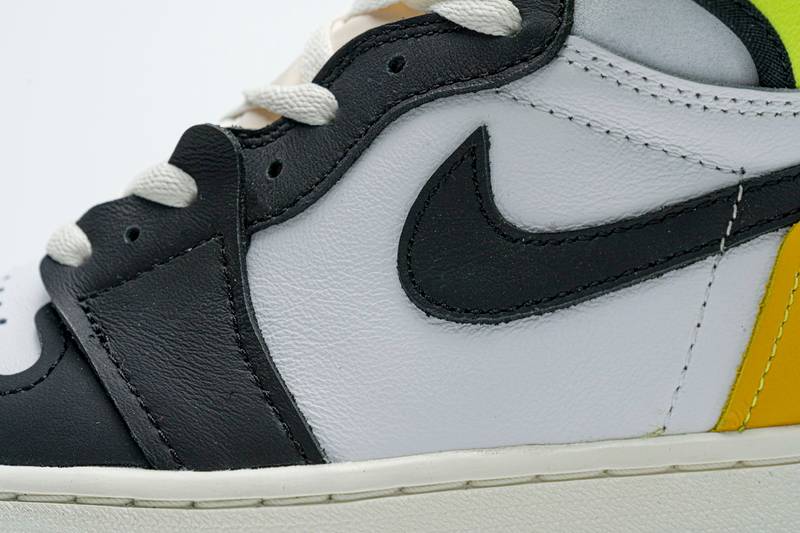 Air Jordan 1 Retro High White Black Volt University Gold